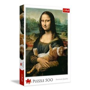 Trefl 500-Piece Puzzle Mona Lisa with Cat - Multicolor